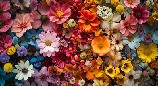 Des fleurs multicolores